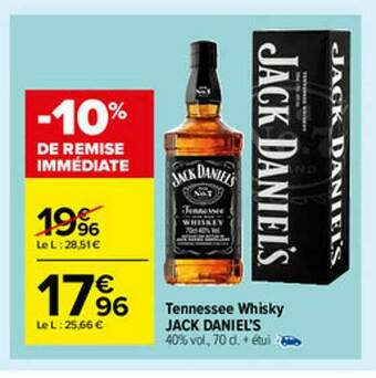 Carrefour Market Tennessee Whisky Jack Daniel's offre