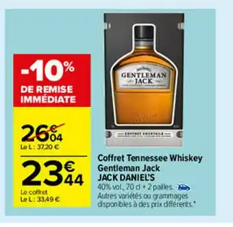 Carrefour Market Coffret Tennessee Whiskey Gentleman Jack Jack Daniel's offre