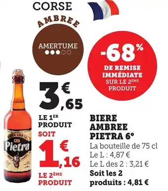 Bi1 PIETRA Biere ambree  6° offre