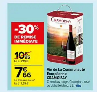 Carrefour Market Vin De La Communauté Européenne Cramoisay offre