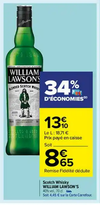 Carrefour Market Scotch Whisky William Lawson's offre