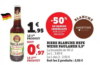 Bi1 PAULANER Biere blanche hefe weiss  5,5° offre