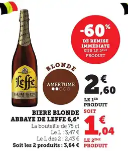 Bi1 LEFFE Biere blonde abbaye de 6,6° offre