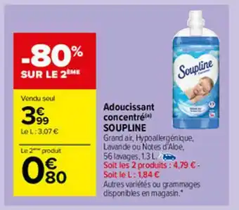 Carrefour Market Adoucissant Concentré Soupline offre