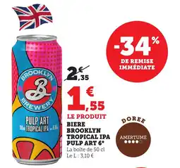 Bi1 Biere brooklyn tropical ipa pulp art 6° offre