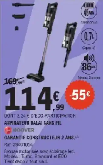 E.Leclerc Aspirateur balai sans fil offre