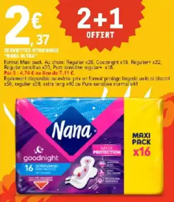 E.Leclerc Serviettes hygienique nana ultra offre