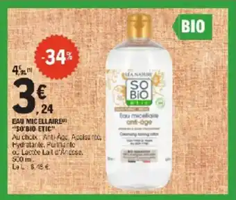 E.Leclerc Eau micellaire so'bio etic offre