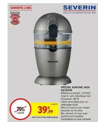 Presse Agrume Inox Severin