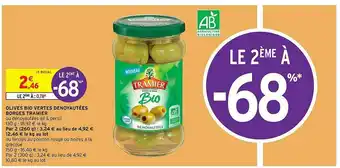 Intermarché Hyper Olives Bio Vertes Dénoyautées Borges Tramier offre