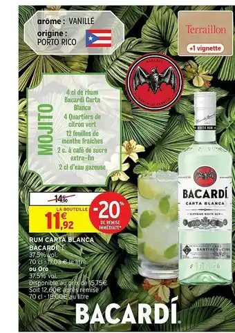Intermarché Hyper Rum Carta Blanca Bacardi offre