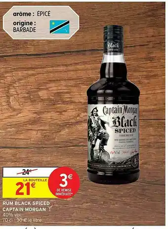 Intermarché Hyper Rum Black Spiced Captain Morgan offre