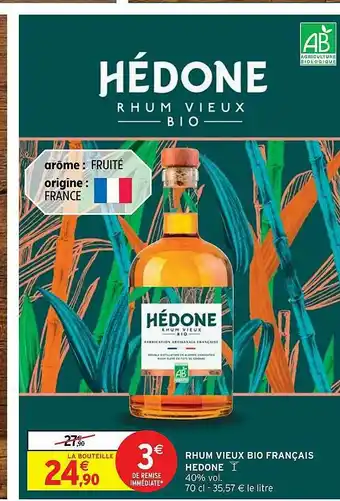 Rhum Vieux Bio Français Hedone