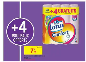 Intermarché Hyper Papier Hygiénique Confort Rose Lotus offre
