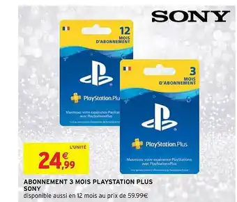 Intermarché Hyper Abonnement 3 Mois Playstation Plus Sony offre