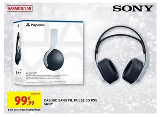 Intermarché Hyper Casque Sans Fil Pulse 3d Ps5 Sony offre