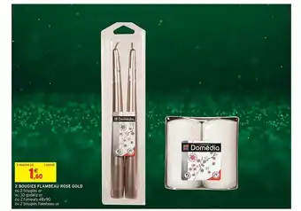 Intermarché Hyper 2 Bougies Flambeau Rose Gold offre