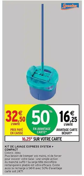 Intermarché Hyper Kit De Lavage Express System + Compact offre