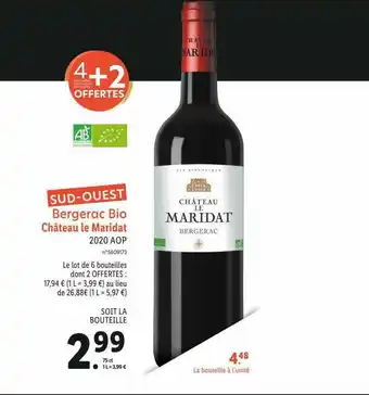 Lidl Bergerac Bio Châteaa Le Maridat 2020 Aop offre