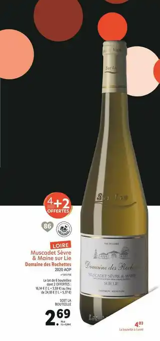 Lidl Muscadet Sèvre & Maine Sur Lie Domaine Des Rochettes 2020 Aop offre