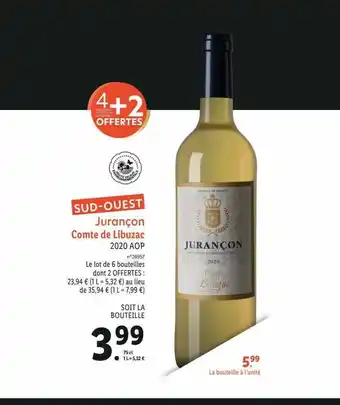 Lidl Jurançon Comte De Libuzac 2020 Aop offre