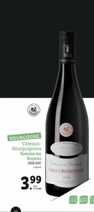Lidl Coteaux-bourguignons Domaine Des Bruyères 2020 Aoc offre