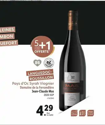 Lidl Pays D'oc Syrah Viognier Domaine De La Ferrandière Jean-claude Mas 2020 Igp offre