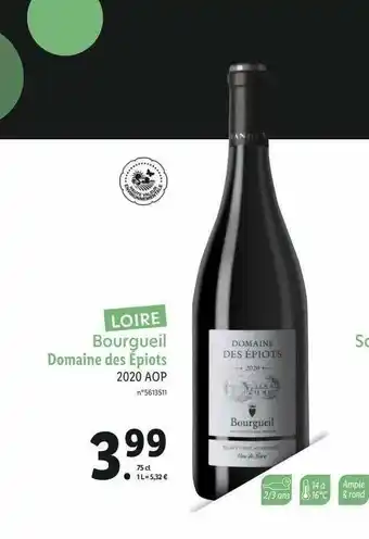 Lidl Bourgueil Domaine Des épiots 2020 Aop offre