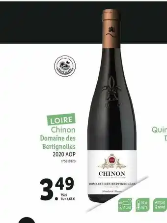 Lidl Chinon Domaine Des Bertignolles 2020 Aop offre