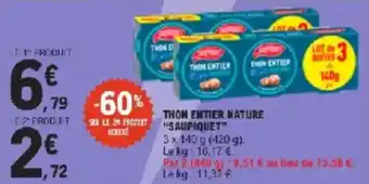 E.Leclerc Thon entier nature saupiquet offre