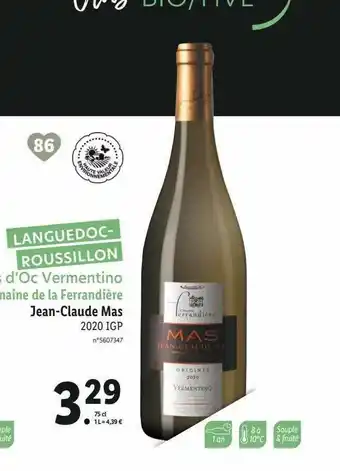 Lidl Languedoc-roussillon Domaine De La Ferrandière Jean-claude Mas 2020 Igp offre