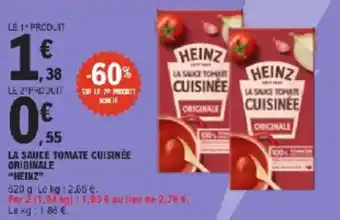 E.Leclerc La sauce tomate cuisinee originale heinz offre