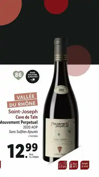 Lidl Saint-joseph Cave De Tain Mouvement Perpétuel 2020 Aop offre