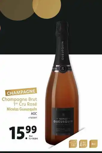 Lidl Champagne Brut 1er Cru Rosé Nicolas Gueusquin Aoc offre