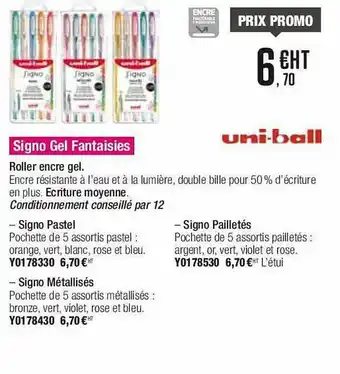 Plein ciel Signo Gel Fantaisies Uni-ball offre