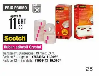 Plein ciel Ruban Adhésif Crystal Scotch offre