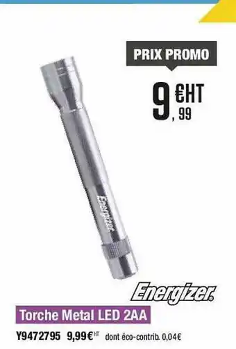 Plein ciel Torche Metal Led 2aa Energizer offre