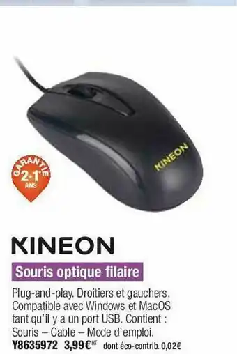 Souris Optique Filaire Kineon