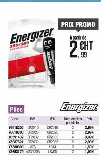 Piles Energizer