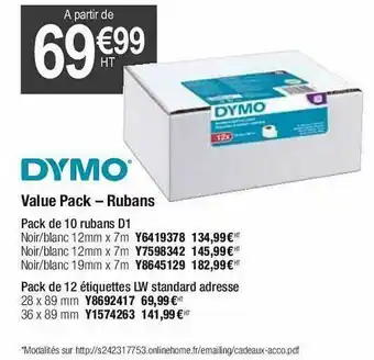 Plein ciel Value Pack - Rubans Dymo offre