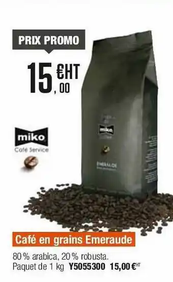 Plein ciel Café En Grain émeraude Miko offre