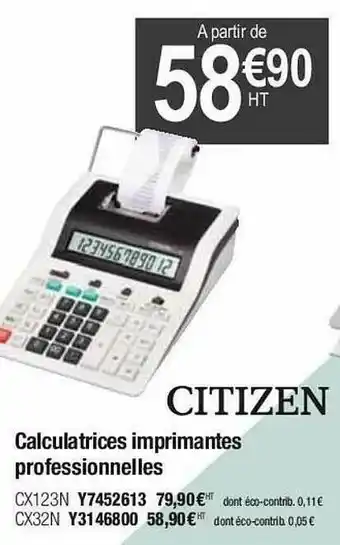 Calculatrices Imprimantes Professionnelles Citizen