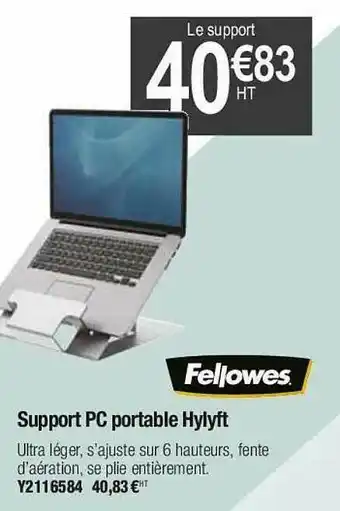 Plein ciel Support Pc Portable Hylyft Fellowes offre