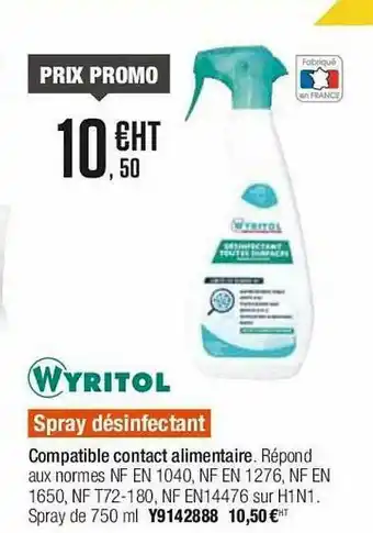Plein ciel Spray Désinfectant Wyritol offre