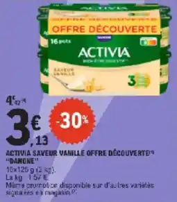 E.Leclerc Activia saveur vanille offre découverte danone offre