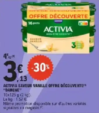 E.Leclerc Activia saveur vanille offre découverte danone offre