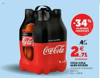 Super U Coca-cola Sans Sucres offre