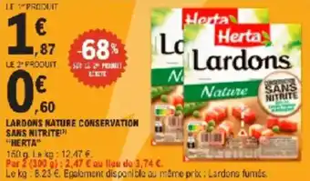 E.Leclerc Lardons nature conservation sans nitrite herta offre