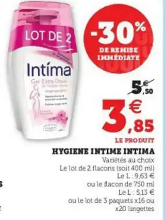 Super U Hygiene Intime Intima offre