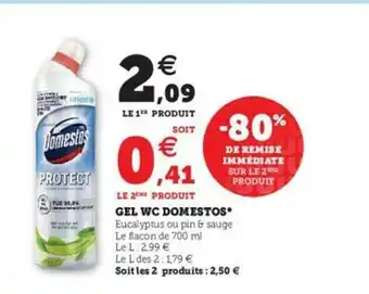 Super U Gel Wc Domestos offre